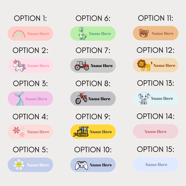 Iron on name tags